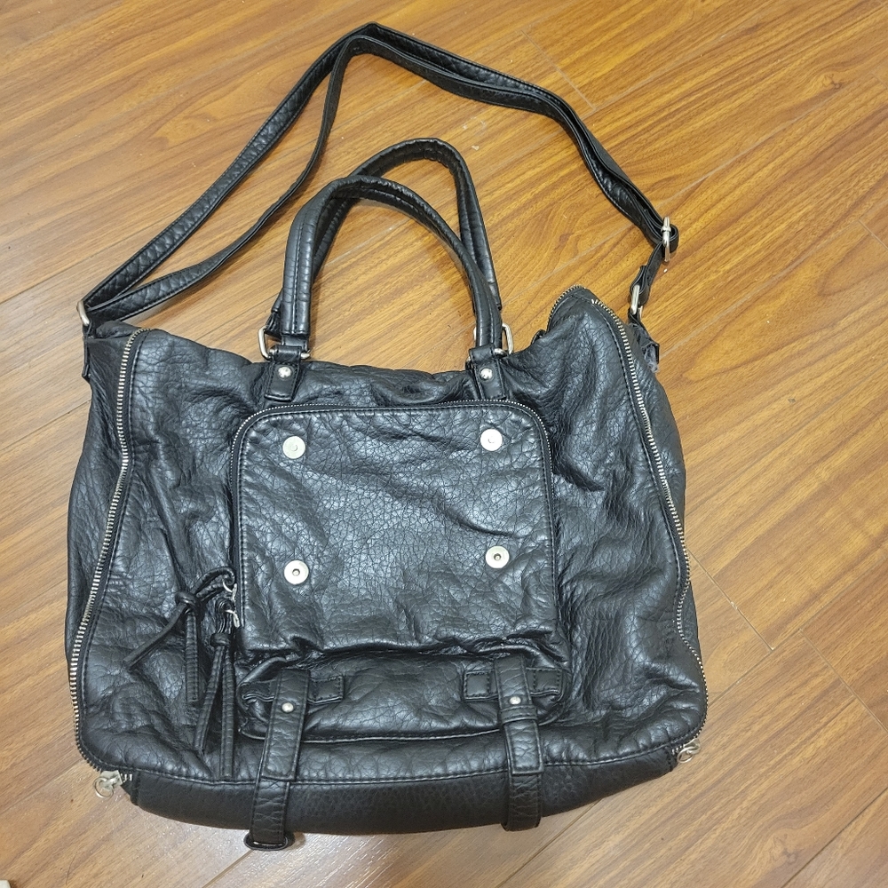 Faux Leather Hobo Bag